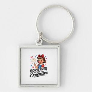 Porte-clés Né libre mais maintenant je suis cher Funny Patrio