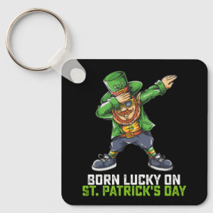 Porte-clés Né Lucky Sur St Patrick's Day Dabbing Birthday