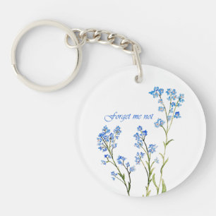 Porte-clés Ne m'oubliez pas Fleur de jardin à l'aquarelle per