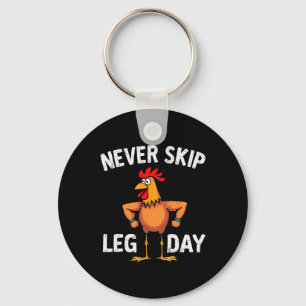 Porte-clés Ne pas passer Jour de la Jambe Gym Rooster Drôle E