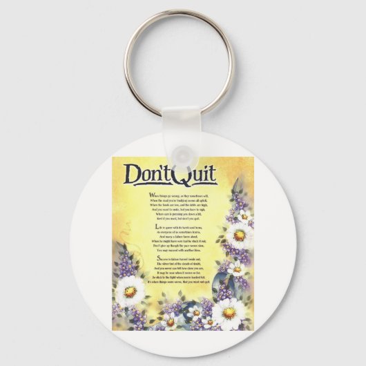 Porte-clés Ne pas quitter=poème inspirant (Recto)