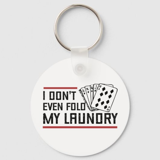 Porte-clés Ne Plier même pas Lave-linge Funny Cartes Poker Jo (Recto)