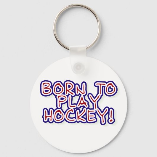 Porte-clés Né pour jouer au hockey (Recto)