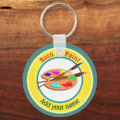 Porte-clés Né Pour Peindre Personnalisé (Recto)