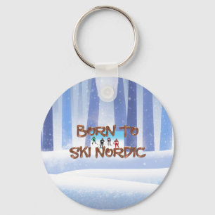 PORTE-CLÉS NÉ POUR SKIER NORDIQUE