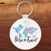 Porte-clés Né pour voyager (Recto)