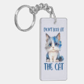 Porte-clés Ne regardez pas le chat - adorable chaton bleu (Devant gauche)