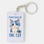 Porte-clés Ne regardez pas le chat - adorable chaton bleu (Dos)