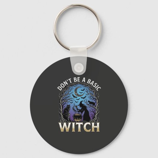 Porte-clés Ne Soyez Sorcière De Base Pot De Halloween Chats N (Recto)