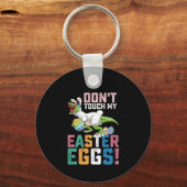 Porte-clés Ne touchez pas mes oeufs de Pâques à Rex Dinosaur (Recto)