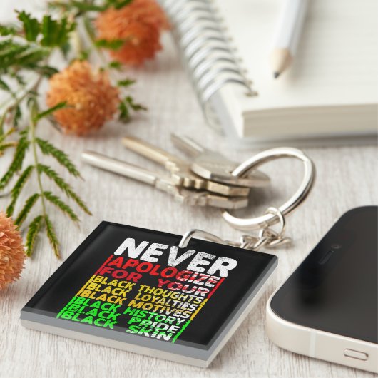 Porte-clés Ne vous excusez jamais, Mois de l'histoire noire V (Devant Droit)