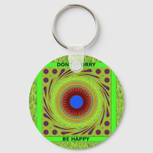 Porte-clés Ne vous inquiétez pas d'être heureux d'impression  (Recto)