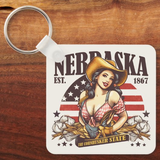 Porte-clés Nebraska L'État Cornhusker (Recto)