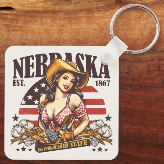 Porte-clés Nebraska L'État Cornhusker (Verso)