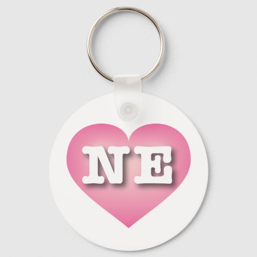 Porte-clés Nebraska Rose Fade Heart - I love NE (Recto)