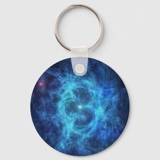Porte-clés Nebula bleue Abstraite (Recto)