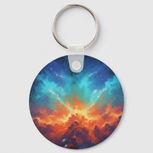 Porte-clés Nébuleuse cosmique Galaxie abstraite Art spatial