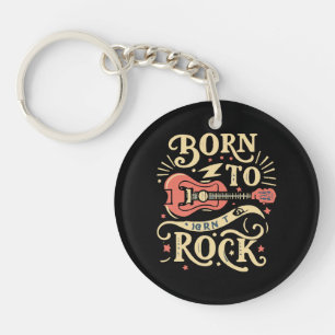 Porte-clés Née pour jouer de la guitare électrique Rock