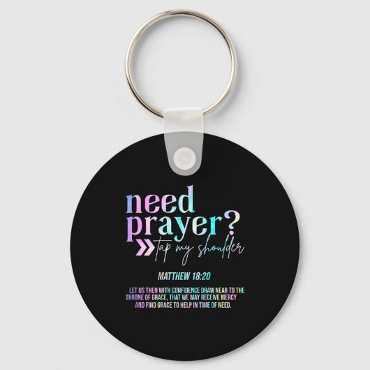 Porte-clés Need Prayer Tap My Shoulder Christian Men Women (o (Recto)