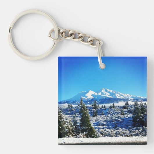 Porte-clés Neige d'hiver à Mount Shasta, CA (Devant)