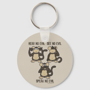 Porte-clés N'entendre aucun singe malin - Nouveau