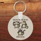 Porte-clés N'entendre aucun singe malin - Nouveau (Verso)