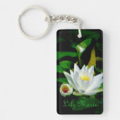 Porte-clés Nénuphar et bourgeon blancs parfaits (Devant)
