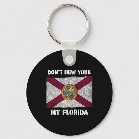 Porte-clés N'envahissez pas ma Floride avec le drapeau local (Recto)