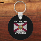 Porte-clés N'envahissez pas ma Floride avec le drapeau local (Recto)