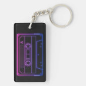 Porte-clés Neon Cassette Key Ring, Pink Dark Blue Vaporwave (Dos)