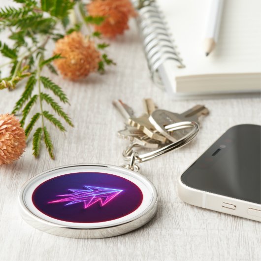 Porte-clés Neon Glow Futuristic Rocket Icon (Côté)