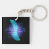 Porte-clés Neon Glowing Sound Waves (Dos)