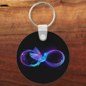 Porte-clés Neon Infinity Symbol with Glowing Hummingbird (Recto)