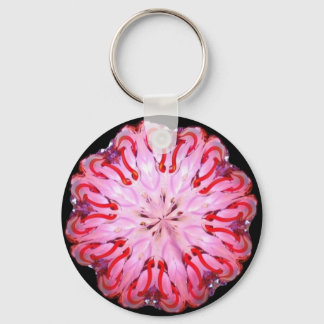 Porte-clés Neon Kaleido-Twist détaillé en rose et rouge
