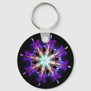 Porte-clés Neon Kaleido-Twist éclate en violet et rose