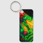 Porte-clés Neon Pixel Dragon - Retro Arcade Flame Design (Recto)