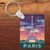 Porte-clés Neon Synthwave Tour Eiffel Paris France (Recto)