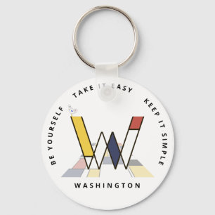 Porte-clés Neoplasticisme impressionnant Art Monogramme. Lett