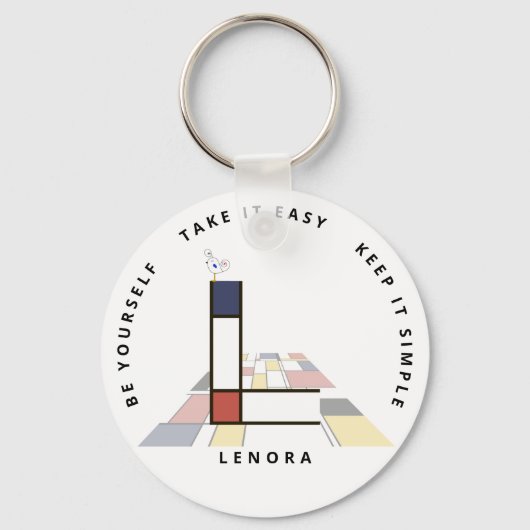 Porte-clés Neoplasticisme impressionnant Art Monogramme. Lett (Recto)