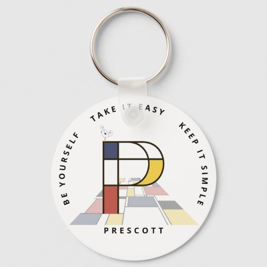 Porte-clés Neoplasticisme impressionnant Art Monogramme. Lett (Recto)