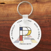 Porte-clés Neoplasticisme impressionnant Art Monogramme. Lett (Recto)