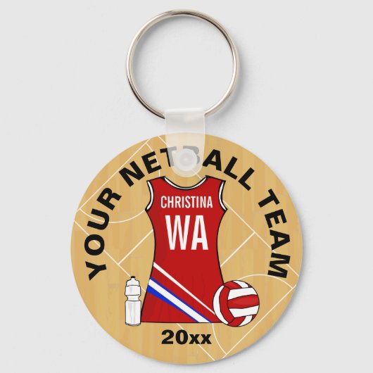 Porte-clés Netball personnalisable (Verso)