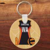 Porte-clés Netball personnel unique (Recto)