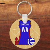 Porte-clés Netball personnel unique (Verso)