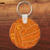 Porte-clés Netball Thème Orange Ball Design (Recto)