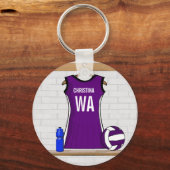 Porte-clés Netball Uniforme Purple Noir (Recto)