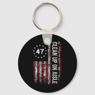 Porte-clés Nettoyage dans l'allée 47 Impeach 47 Anti Trump 86