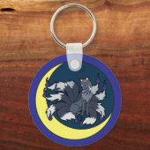 Porte-clés Neuf Renard argenté (Kitsune) (Recto)