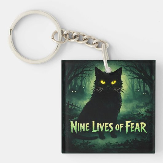 Porte-clés Neuf vies de peur - Chat noir  (Devant)
