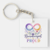 Porte-clés Neurodivergent & Fier de Rainbow Infinity (Devant)